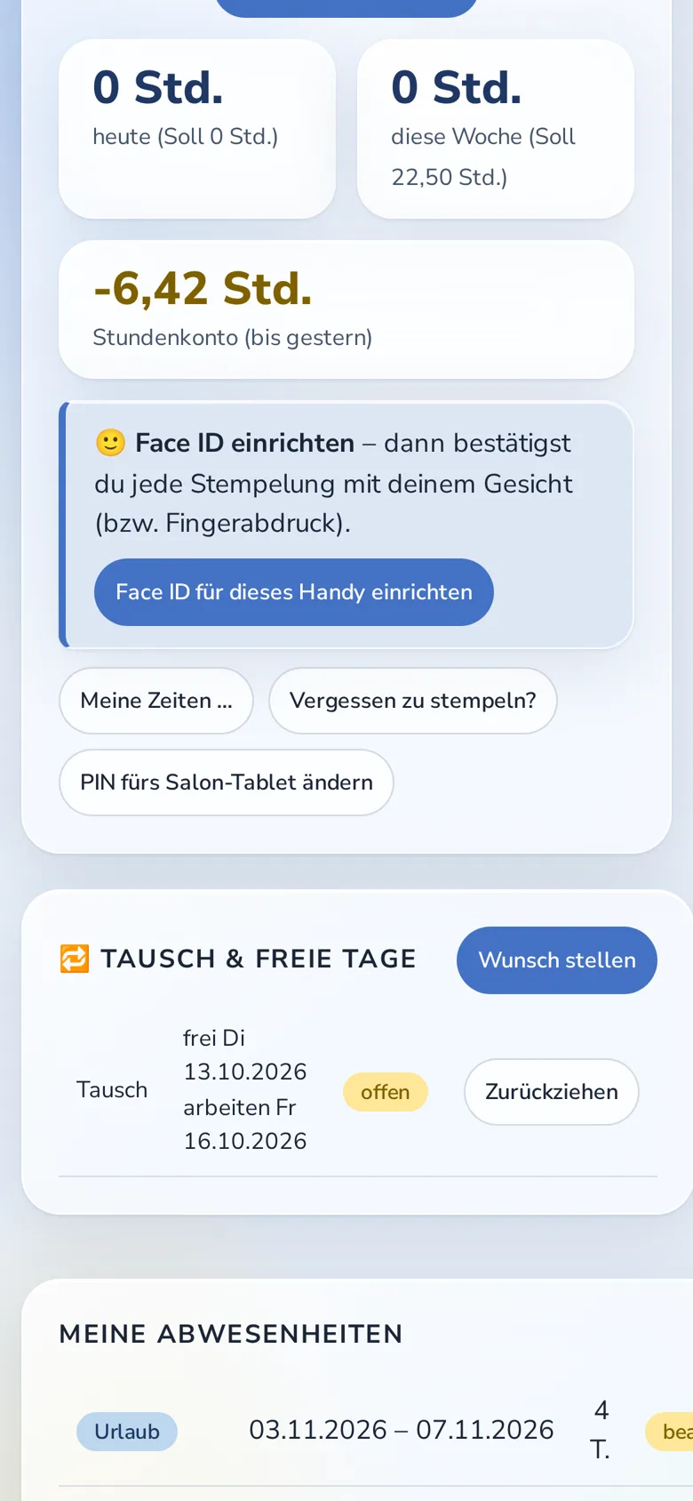 Zeiterfassung auf dem Handy